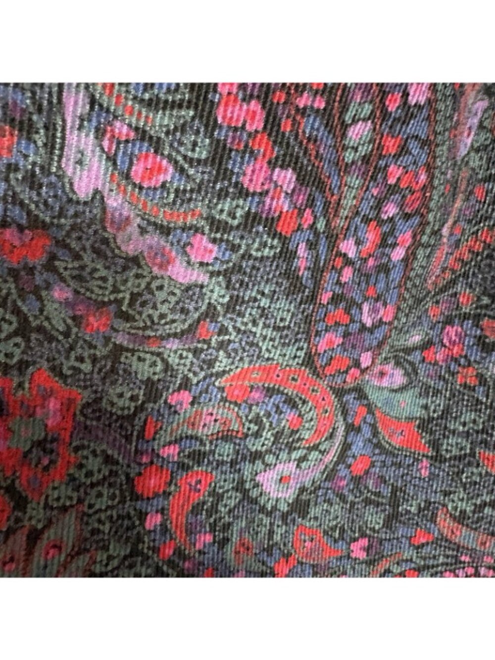 L.L.Bean Paisley Corduroy Pleated Midi Skirt - Picture 8 of 15